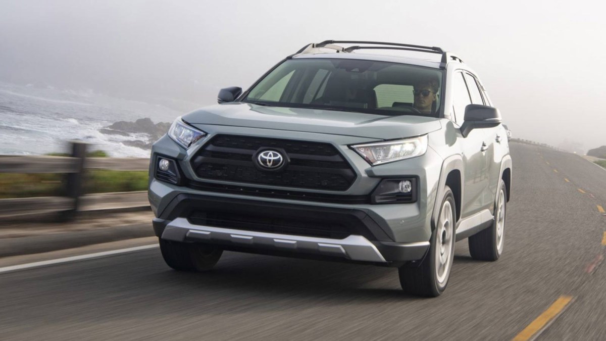 The 2023 Toyota RAV4 driving on the road