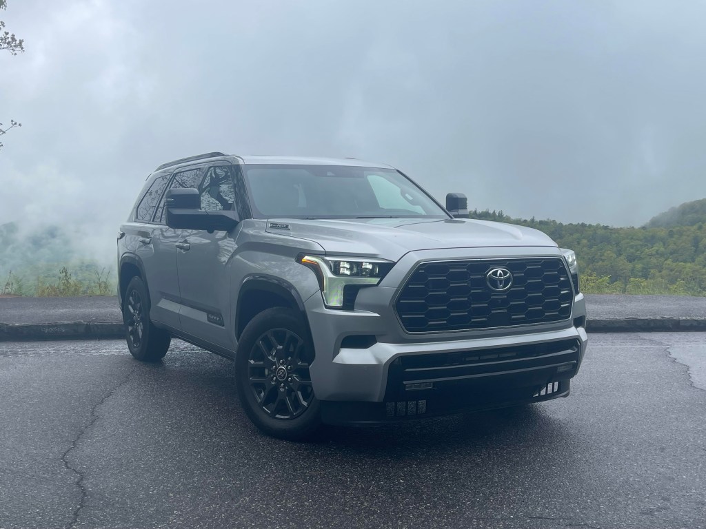 The 2023 Toyota Sequoia on a misty day 