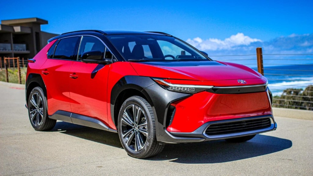 Red 2023 Toyota bZ4X electric SUV - This EV might become obsolete if the new low-carbon fuel from Toyota and Exxon becomes a reality