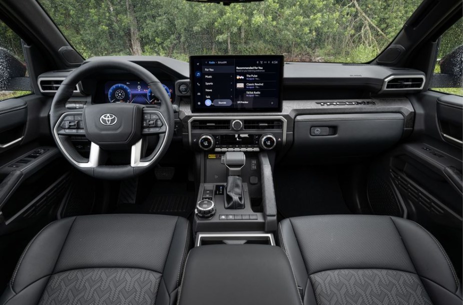 The 2024 Toyota Tacoma interior and dash