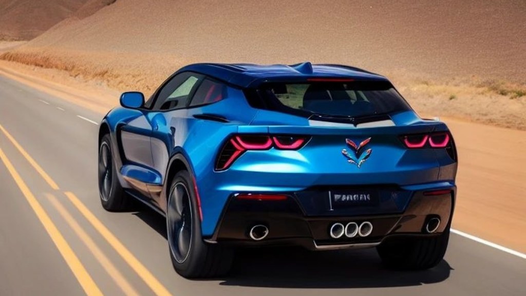2025 Chevrolet Corvette SUV Rendering Driving on a Highway
