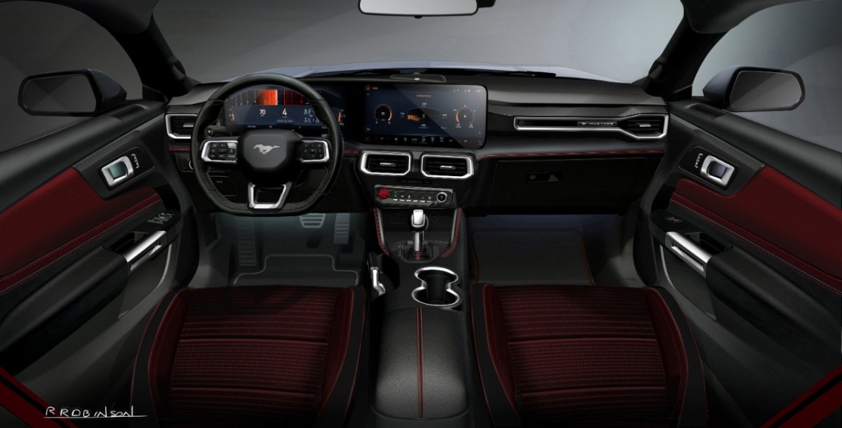 The interior of the 2024 Mustang