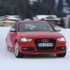 An Audi S4 drifting in the snow