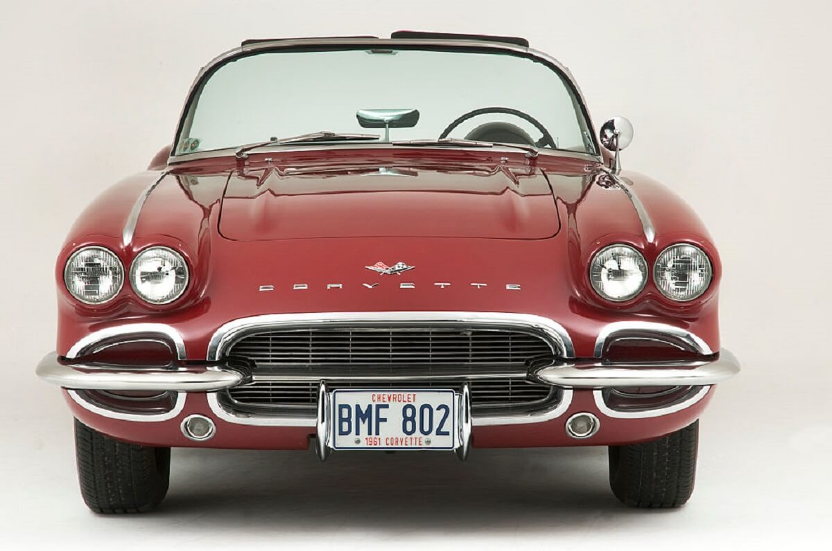 A classic C1 Corvette with a numbers matching VIN sequence shows off its front-end styling.