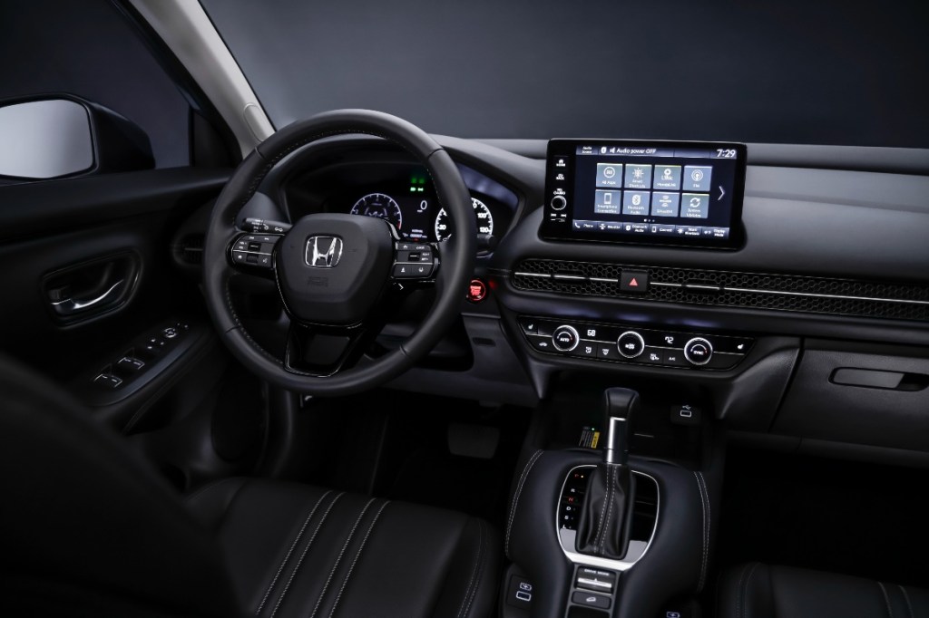 Cabin in subcompact 2023 Honda HR-V, most affordable new Honda SUV in 2023 and safest with IIHS Top Safety Pick+