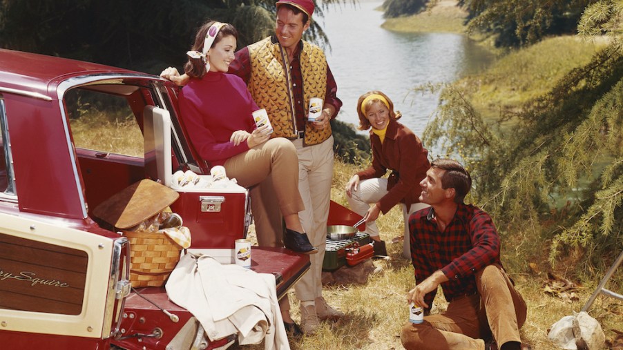 friends camping in the '60s.