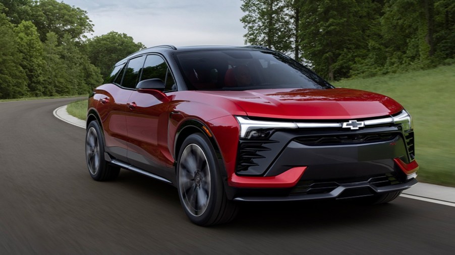 Chevy Blazer EV Driving on a Country Road - One of the many future electric SUVs we've been waiting for