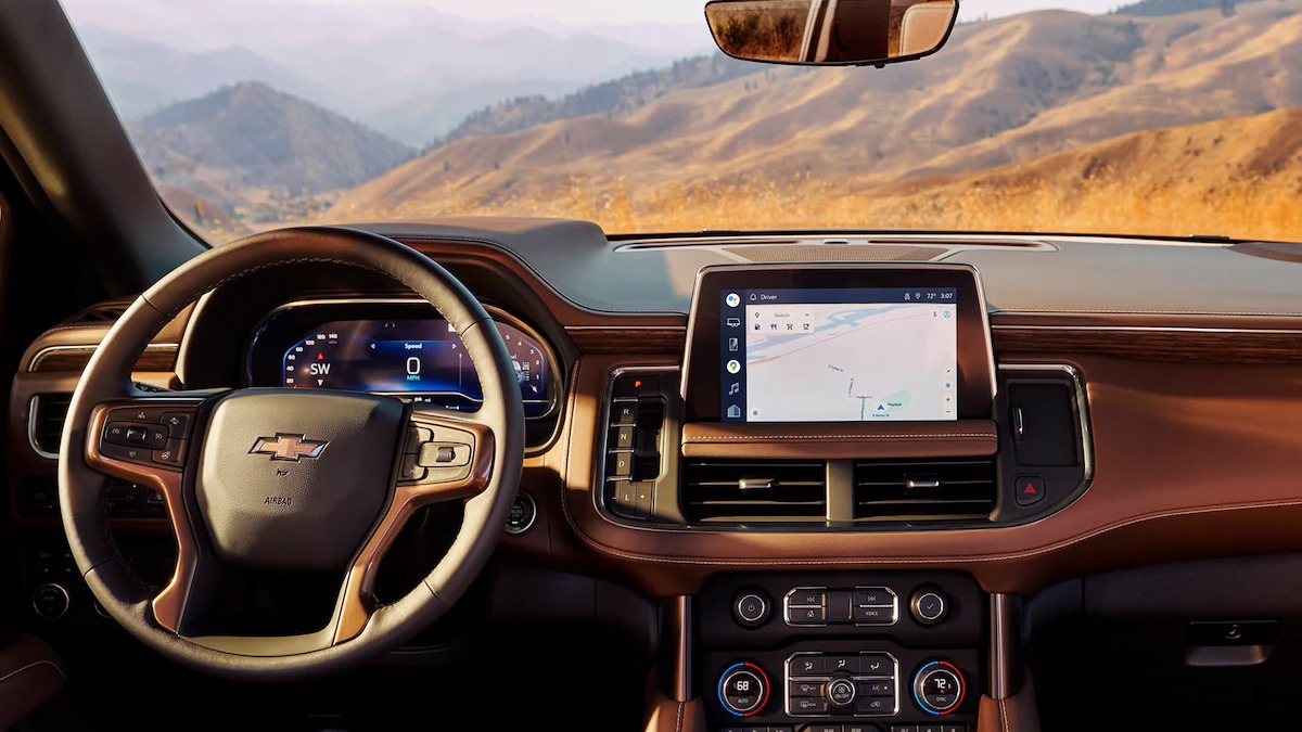 Dashboard in 2023 Chevy Tahoe family SUV