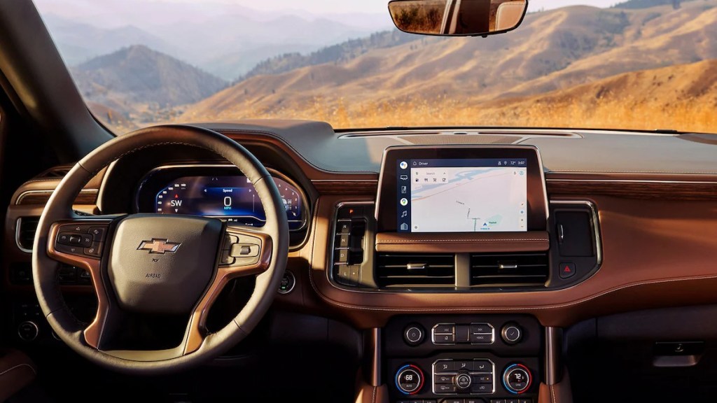 Dashboard in 2023 Chevy Tahoe, most reliable full-size SUV, says J.D. Power, not 2023 Toyota Sequoia