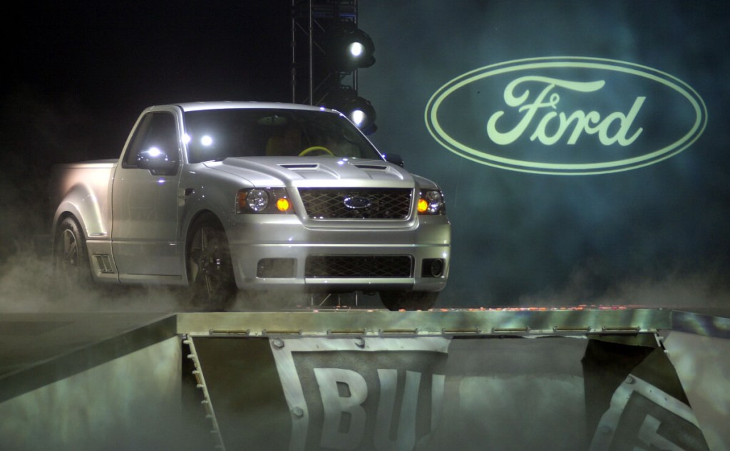 The Ford SVT Lightning is a truck that uses a supercharged Triton V8 engine.