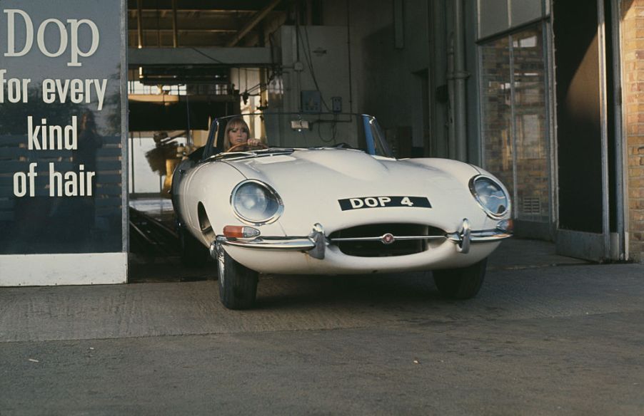 a white jaguar XKE
