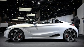 A Honda S660 at an auto show