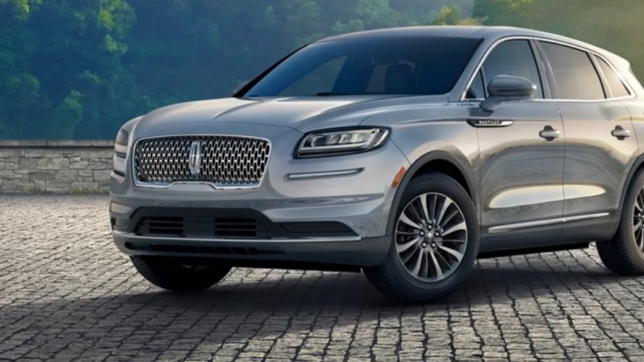A gray 2023 Lincoln Nautilus midsize luxury SUV is parked.