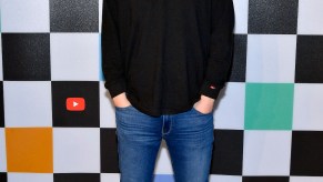 YouTube Brandcast 2022 step and repeat with Mr. Beast.