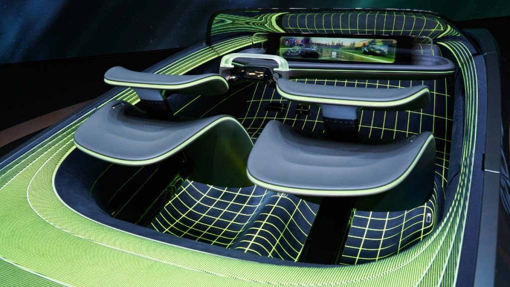 Nissan Max-Out Concept Interior Showing the Laser Light Grid Pattern - This electric convertible uses solid-state batteries