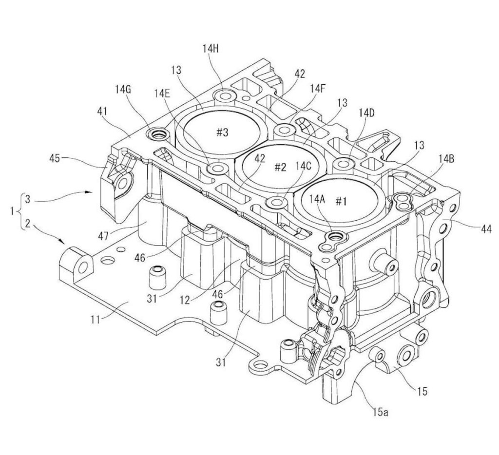 Diagram of Nissan carbon fiber engine block patent application