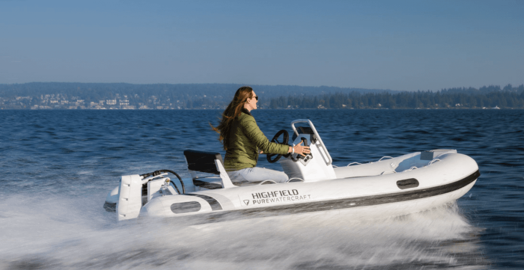 Pure Watercraft RIB Classic 380GT on the open sea at speed