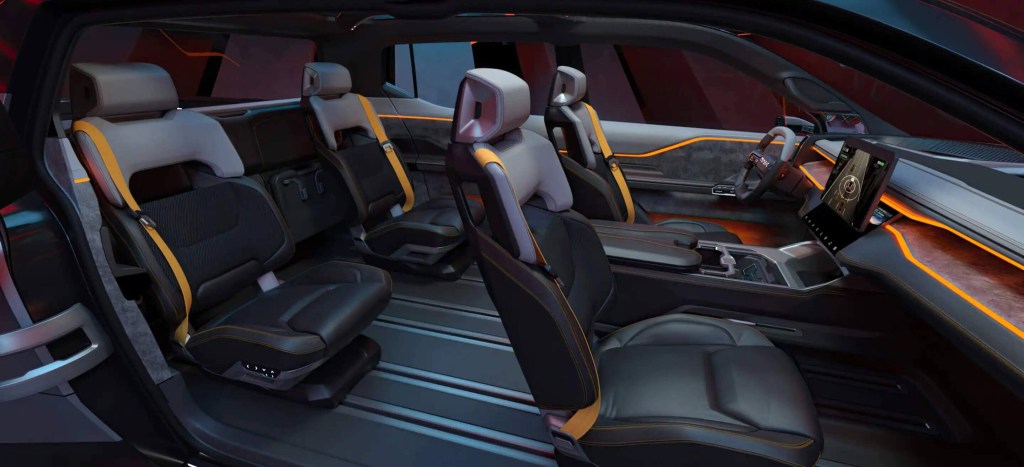 The interior of Ram's electric truck concept.