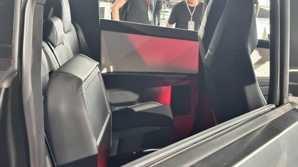 Tesla Cybertruck Interior Featuring Folding Rear Seats