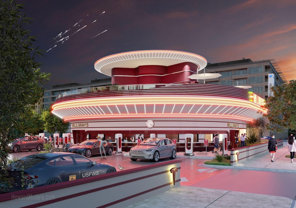 Tesla supercharger station