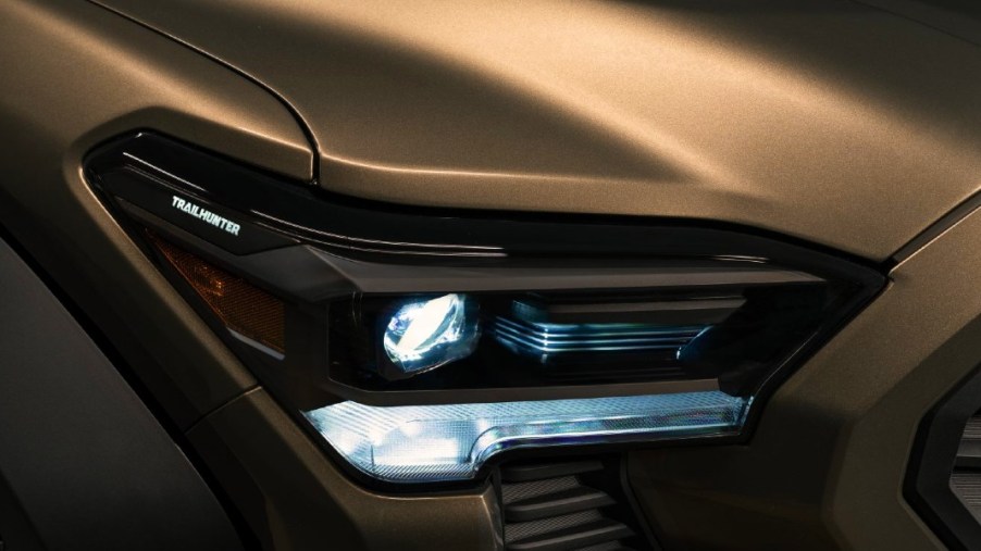 A teaser of the 2024 Toyota Tacoma Trailhunter.