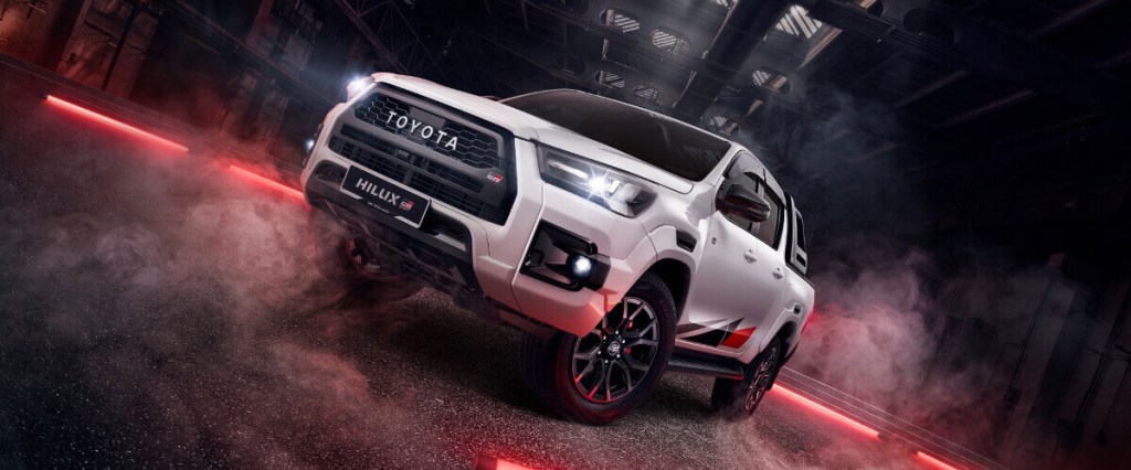 The 2023 Hilux shows off as a pickup truck not available in the United States.
