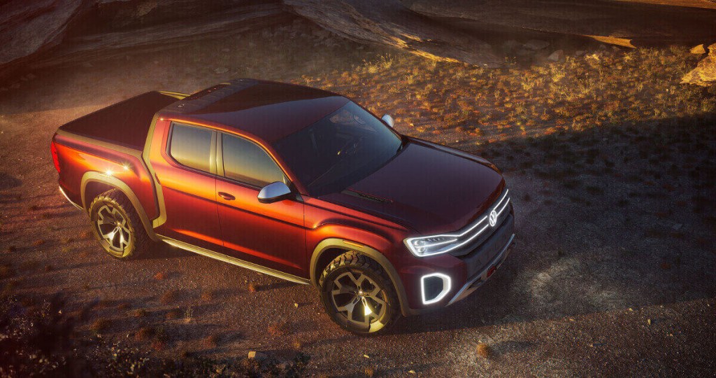 A Volkswagen truck, the Tanoak concept is based on the VW Atlas.