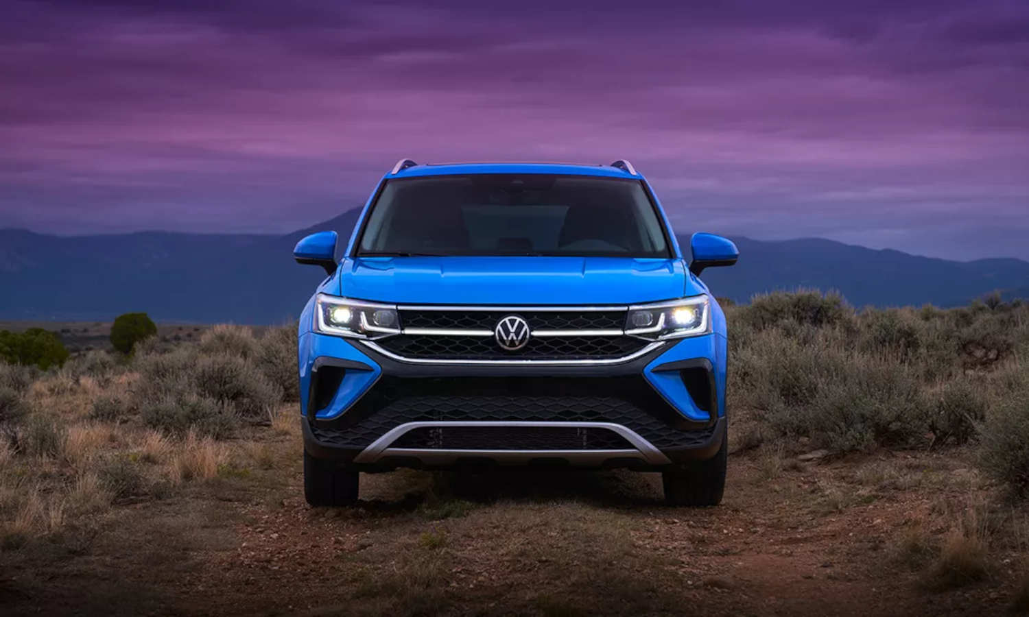 The 2023 Volkswagen Taos SUV at sunset