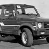 A 1986 Suzuki Samurai four-wheel drive off-road mini SUV model, also called the Suzuki Jimny