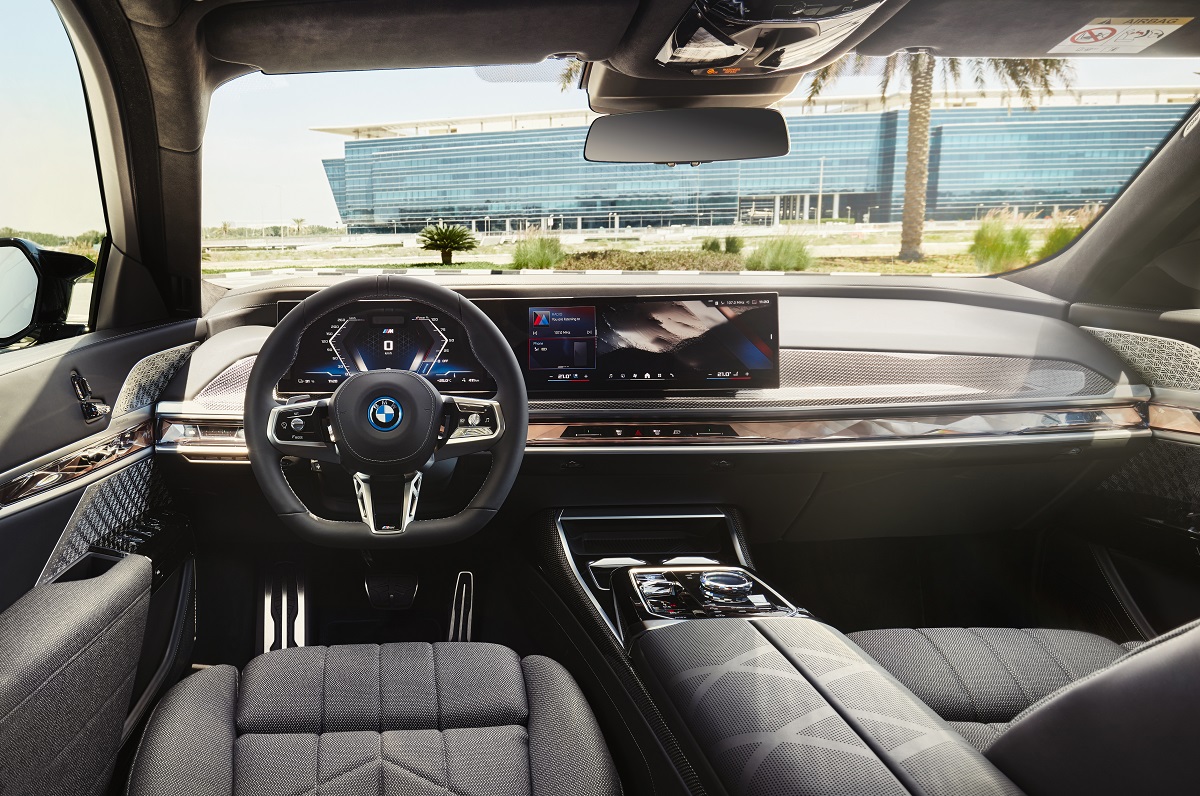 The interior of the 2024 BMW i7 M70 xDrive