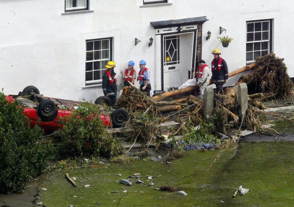 A car crashed into a house.