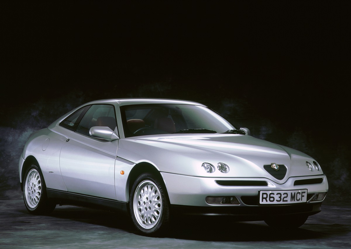 A silver 1998 Alfa GTV press image
