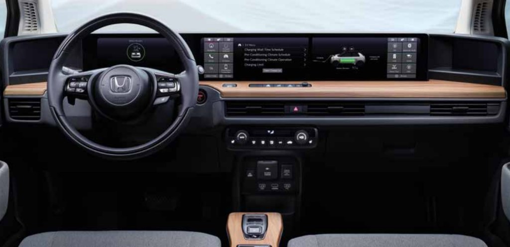 The Honda e has screens that are as wide as the dash