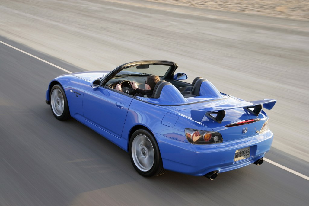 A 2009 Honda S2000 CR in Apex Blue