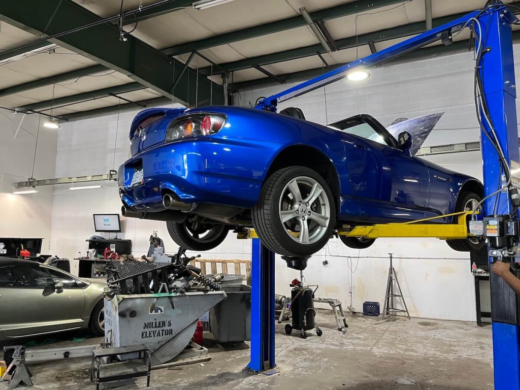 My 2008 Honda S2000 on a lift