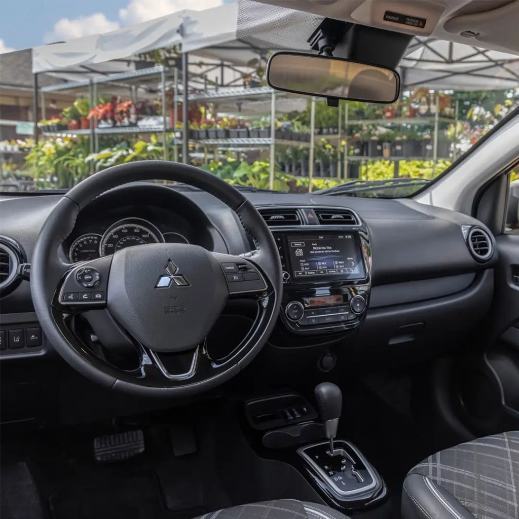The interior of a Mitsubishi Mirage