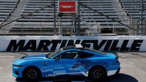 The 2024 Mustang NASCAR Pace Car in Grabber Blue
