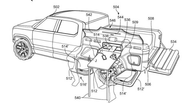 Rivian Adding Ram-Like Bed Box to Future R1T Pickups in Patent Filing