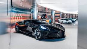 The Bugatti collection of the Prince of Monaco welcomes La Voiture Noire, a Centodieci, a Divo, a Chiron Pur Sport “Grand Prix” and the W16 Mistral.