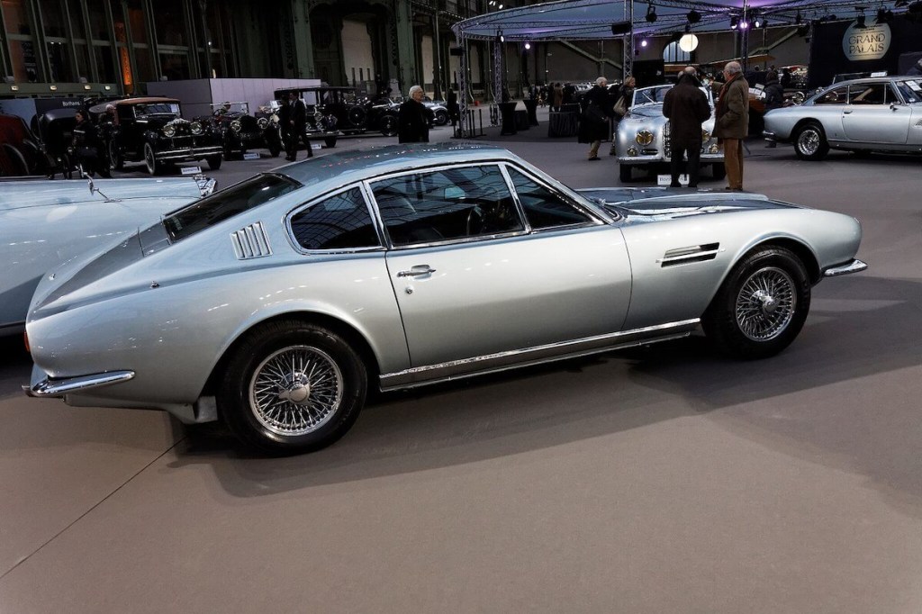 A silver 1968 Aston Martin DBS