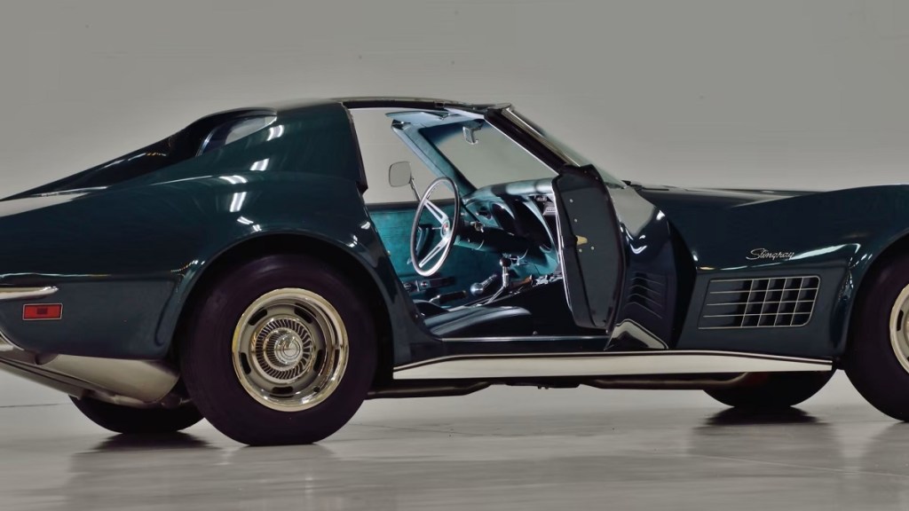A Corvette for a sale displays its interior.