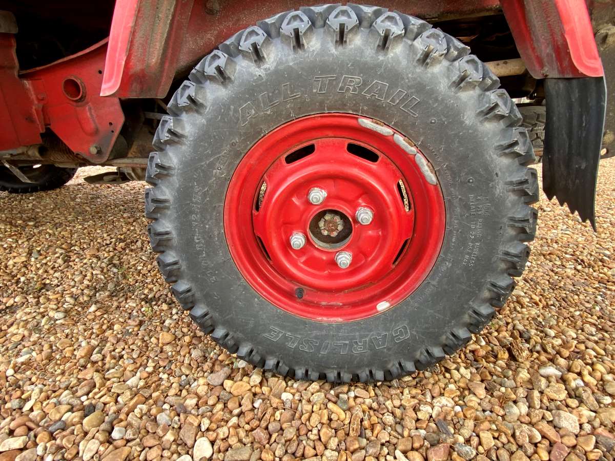 How small are the tires on the old japanese minitruck?