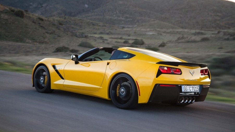 A C7 Chevrolet Corvette from the 2015, 2016, or 2017 model year blasts across the desert without problems.