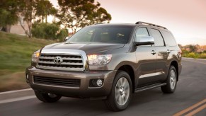 The 2018 Toyota Sequoia on the road