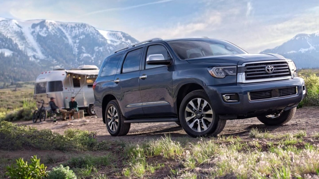 The 2018 Toyota Sequoia off-roading and pulling a trailer