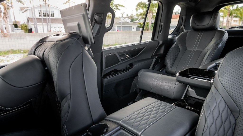 2022 Lexus LX 600 Rear Seat, featuring an entertainment screen and reclining seats