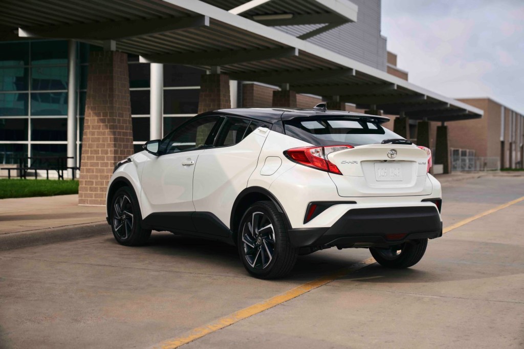 Rear view of the 2022 Toyota C-HR. 