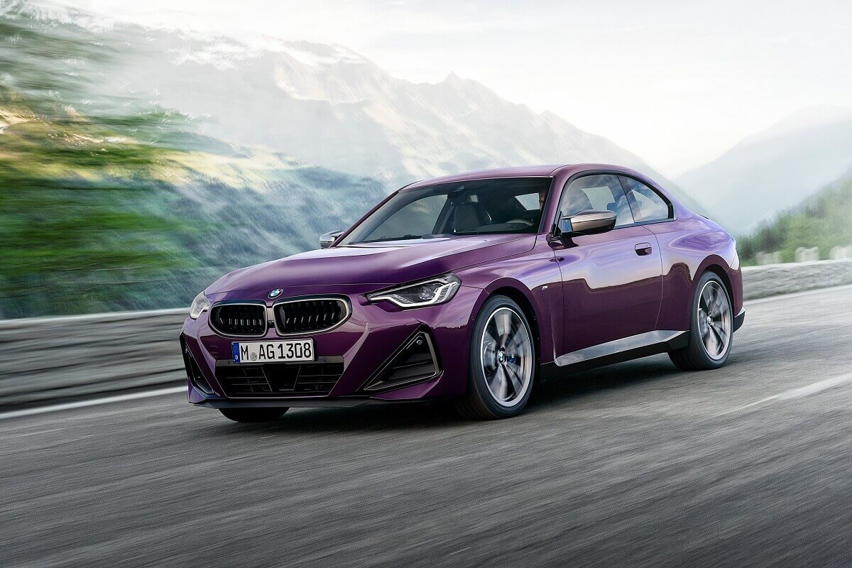 A purple BMW M240i is a great sports car alternative to the BMW i7