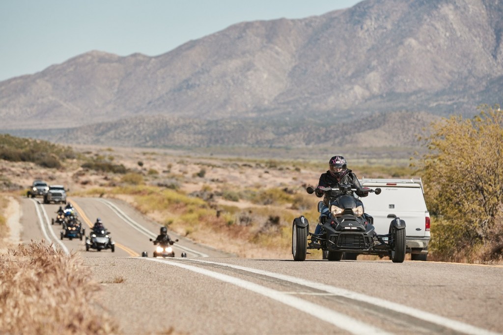 The 2023 Cam-Am Ryker on the open road