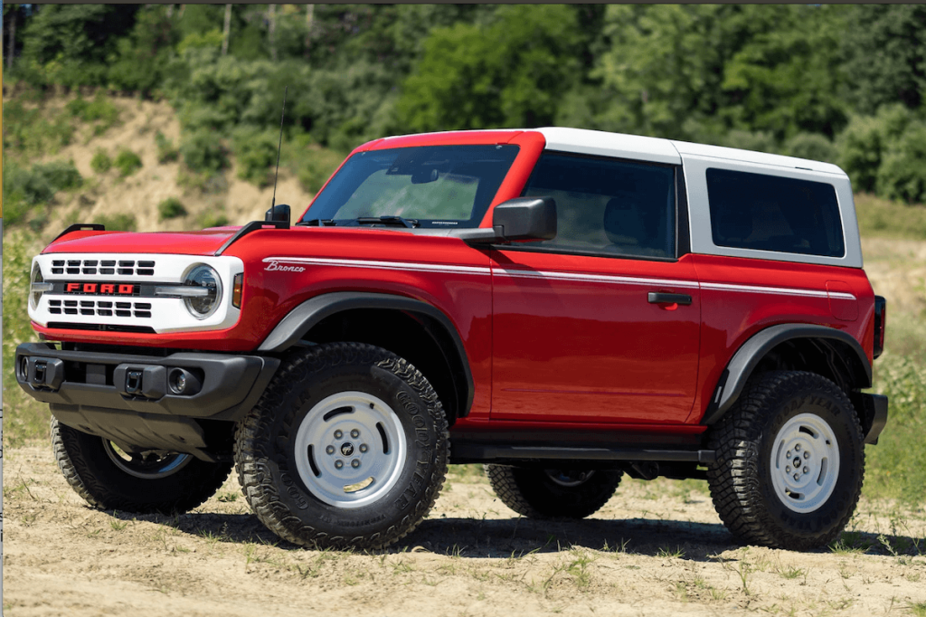 Red 2023 Ford two-door Bronco